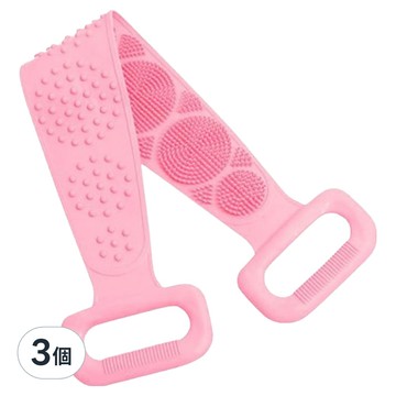 葉子小舖 矽膠洗澡搓背神器  3個  1入  粉色