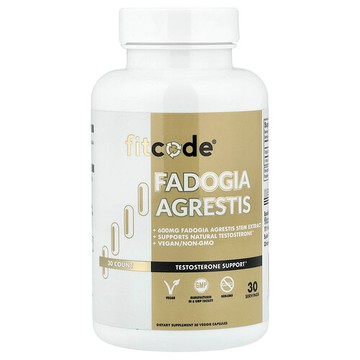 fitcode, Fadogia Agrestis，600 毫克，30 粒素食膠囊