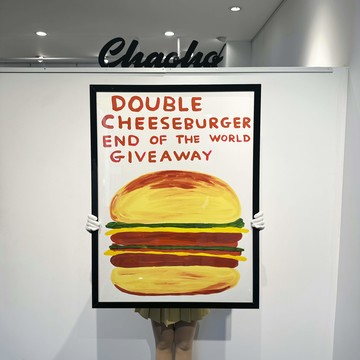 免運速發開發票 David Shrigley簡約現代復古漢堡餐廳潮流裝飾畫 藝術拍賣級版畫