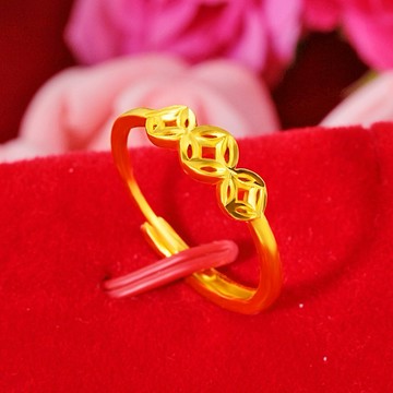 [Hi rosé!] 現貨、招財、銅錢黃金戒指！韓國小飾品時尚仿金戒指開口黃銅鍍戒指 越南沙金戒指 黃金戒指 小金錢