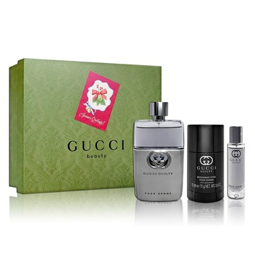 Gucci 罪愛男淡香水禮盒組(淡香水EDT90ml+隨身瓶15ml+體香膏75ml) ★七彩美容百貨｜【滿額享最高折1100 APP下單點數4%】