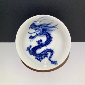 手繪祥龍-孔雀開屏茶杯 80ml 邱毓寧 鶯歌燒 G2-08