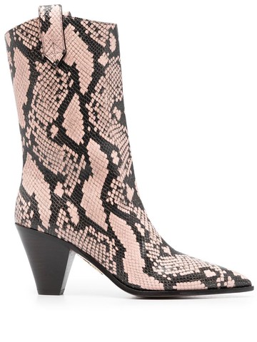 Aquazzura - Boogie Cowboy heeled booties - women - Calf Leather/Calf Leather/Calf Leather - 40 - Pink