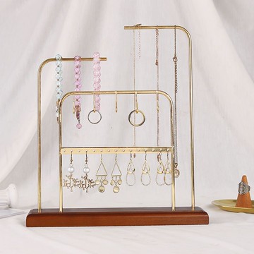 金屬耳環展示架項鏈吊墜收納架家用飾品手串可拆卸首飾架桌面展架 z7313