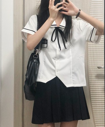 小椰中jk制服襯衫女日系學生校供感襯衣基礎款上衣班服夏季套裝女