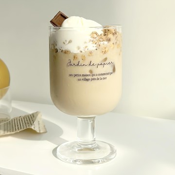 蕉蕉購物 ins透明質感法文玻璃高腳杯  透明色  1個