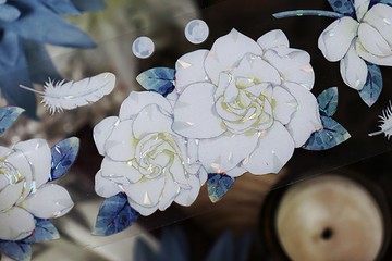 OKMT新七天原創社團咕卡貼紙PET手帳手賬膠帶 特殊工藝 梔子花