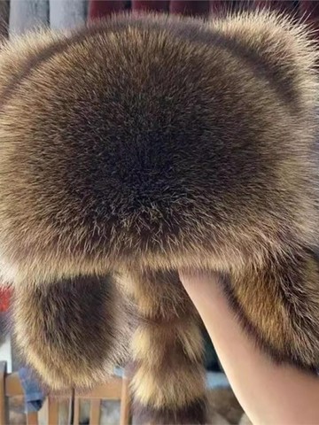 小浣熊護耳帽仿貉子毛雷鋒霸王帽尾巴冬季保暖男女兒童皮草帽子【淘夢屋】