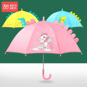 兒童雨傘幼兒園寶寶男女童小孩學生卡通上學小傘輕便恐龍獨角獸傘