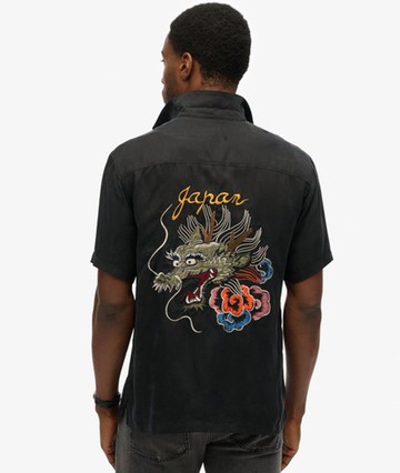 Superdry Men's Merchant Suika Shirt Dark Grey Size: Xxl