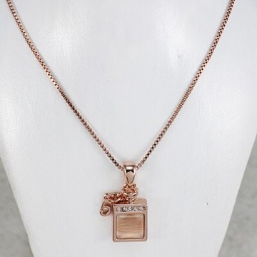 玫瑰金項鍊 純銀貓眼石吊墜-時尚精緻香水瓶熱銷生日情人節禮物女飾品73kt87【獨家進口】【米蘭精品】