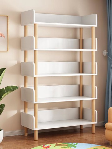 書架簡易落地客廳實木多層置物架臥室收納架展示架家用小型書櫃子