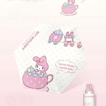 美樂蒂 傘頭 現貨  正版 授權 三麗鷗 美樂蒂 庫洛米 黑膠 口袋傘 陽傘 防曬 防紫外線 羽毛傘 膠囊傘