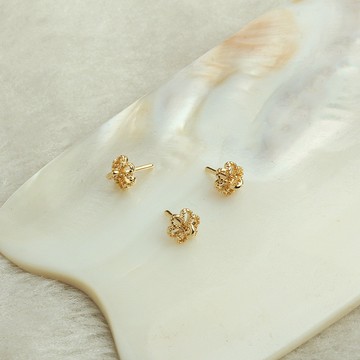 Tl- (50pcs/份）- 14K包金批花鏤空花朵珠托 diy手工飾品配件 粘扣珍珠花托帽吊墜針