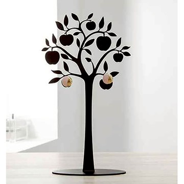 OPUS東齊金工｜蘋果樹飾品架 (黑) 金屬首飾座 戒指項鍊架 小物收納 擺飾 聖誕交換禮物推薦派對 PI-ap02B