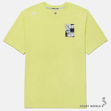 Descente 迪桑特 短袖上衣 男裝 藝術家聯名款 黃綠【運動世界】SQ223ETS61-LIME