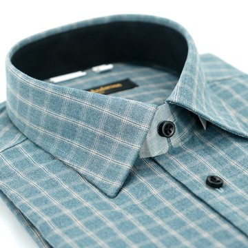 【金安德森】暗綠網紋保暖窄版襯衫-長袖