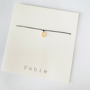 幸運招財符 金色吊墜幼細蠶絲蠟線手環