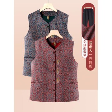 媽媽裝春秋款馬甲新款外套中老年女裝上衣奶奶坎肩老太太馬夾背心