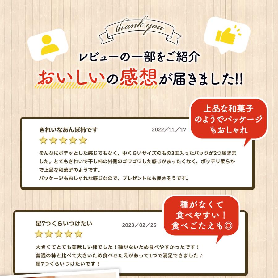 柿 あんぽ柿 奈良県産 厳選 大玉6個 3個入×2パック メール便 お歳暮 プレゼント ドライフルーツ 柔らかい 干し柿 無添加 ギフト 贈答 贈り物 お取り寄せ