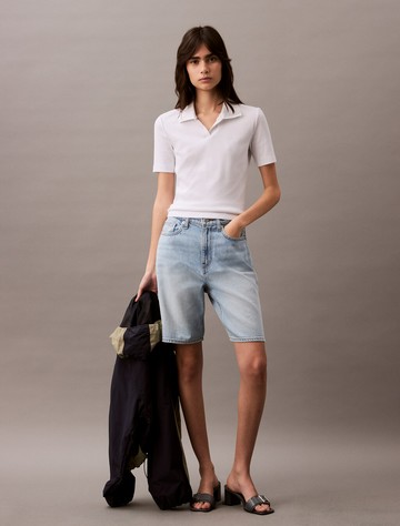 Calvin Klein 基本款修身 V 領 Polo 衫