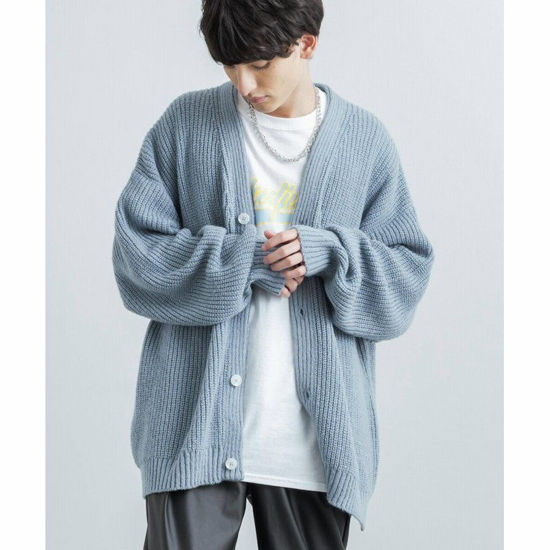 ロッキーモンロー ニット カーディガン メンズ レディース ライトアウター ローゲージ モヘアタッチ モヘアライク ふわふわ ゆるニット 前開き Vネック オーバーサイズ ビッグ ユニセックス ブルー M Rocky Monroe 通販 Lineポイント最大2 0 Get Lineショッピング