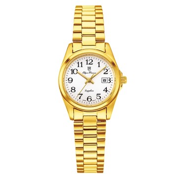 Olym-Pianus奧柏 簡約經典超薄日曆女腕錶 1001.1L27K 白面數字