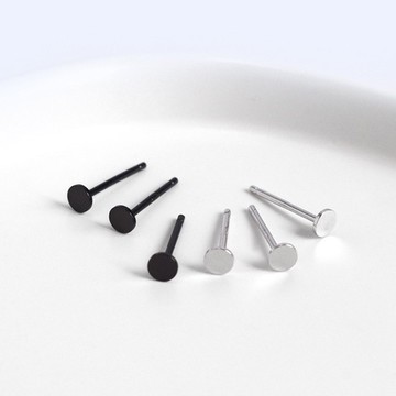 🎉台灣專櫃現貨 S925純銀 耳釘 平面光面耳環 防過敏耳環 素面圓片 耳釘 養耳洞 耳棒 學生 極簡 男生女生中性