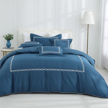 雙人兩用被套/美國棉授權品牌 300織 純色刺繡 / 諾曼尼 [鴻宇] 台灣製 - 2380