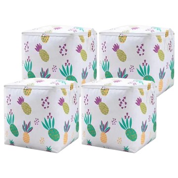 JOSIC 拉鍊包覆防潑水收納袋  55 x 46 x 55cm  鳳梨  4個