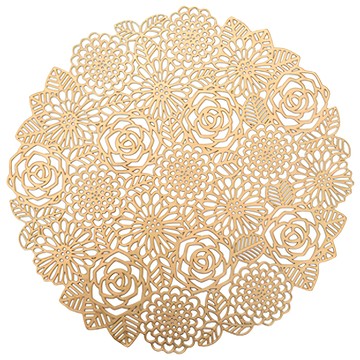 bebehome 輕奢玫瑰花燙金輕隔熱餐墊  金色  38 x 38 x 0.1cm  1個