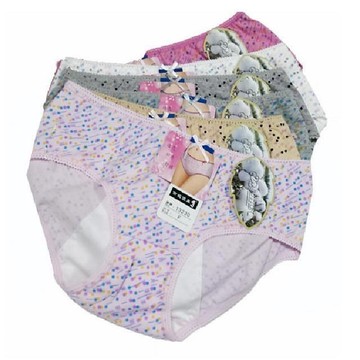 【吉妮儂來】【吉妮儂來】舒適中低腰圓點生理棉褲(6件組/隨機取色)