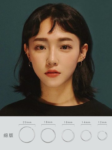 925純銀素圈耳環女耳圈小眾高級感新款爆款耳釘耳飾