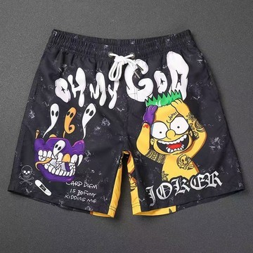 🔥臺灣爆火🔥夏季新款運動速幹沙灘褲沙灘短褲溫泉印花海邊五分寬鬆休閒度假 4LLV