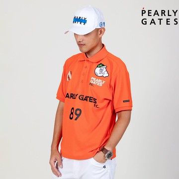 【ṔEARLY GATES】男款橘色Mr.BALL舒適透氣短袖POLO衫 JGU20901