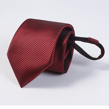 酒紅色條紋懶人領帶男 正裝 結婚新郎婚禮酒紅色男士拉鏈領帶