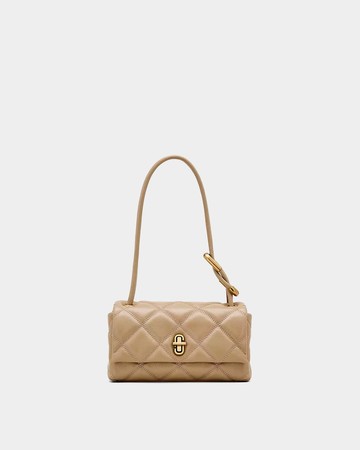 MARC JACOBS 菱格紋迷你肩背包 - 駱駝棕