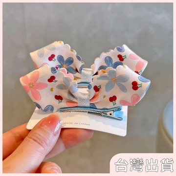 ✨臺灣出貨✨【飾飾如意】店新款碎花兒童髮夾可愛立體耳朵蝴蝶結女童對夾波點女童髮飾