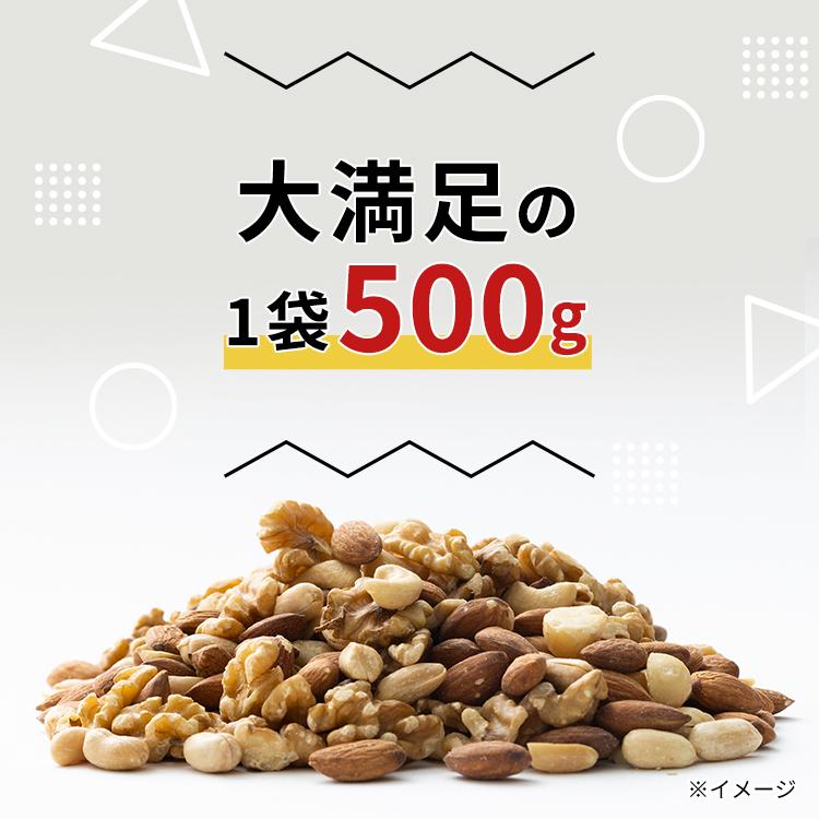 ミックスナッツ 6種 500g メール便 食物繊維 鉄分 たんぱく質 おやつ おつまみ ナッツ ドライフルーツ アーモンド クルミ レーズン トレイルミックス