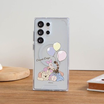 Disney小熊維尼-與朋友們氣球款防摔透明SAMSUNG手機殼