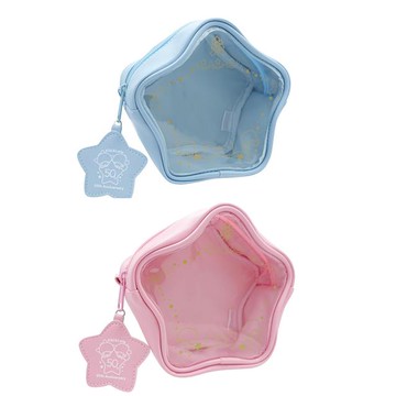 小禮堂 Sanrio 三麗鷗 雙子星 50週年紀念 皮質透明穿口收納包 (星星款)