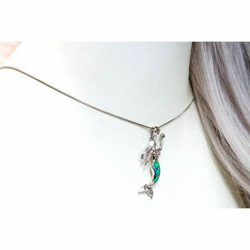 人魚 マーメイド ブルーオパール クリアジルコニア ハワイアンジュエリー風 レディース ペンダント ネックレス 通販 LINEポイント最大0.5%GET LINEショッピング マーメイドブルーレディースネックレス