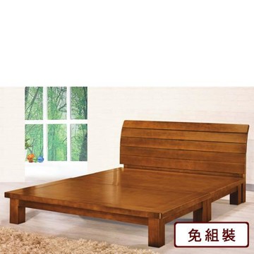 AS雅司-歐巴馬5尺楊木樟木色床台-152*200*105cm