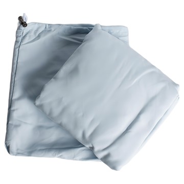 QIDINA 韓式素色便攜保潔墊睡袋 附收納袋 單人加大(215 x 80cm)  1個  淺藍色