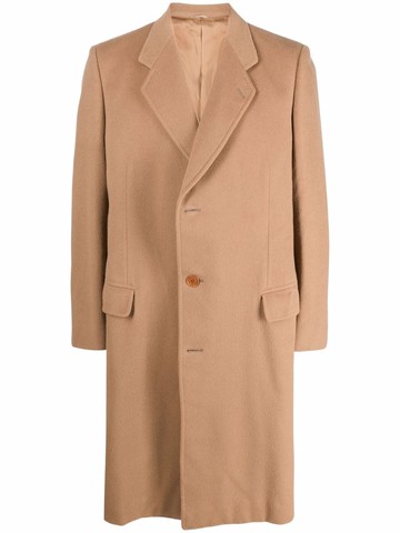 A.N.G.E.L.O. Vintage Cult - 1990s buttoned knee-length coat - men - Wool/Cashmere/Cupro - 52 - Brown
