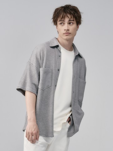 【特殺711】針織網眼短袖襯衫