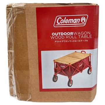 Coleman 四輪拖車專用蛋捲桌板 54x96x1.2cm使用尺寸  木頭色 + 紅色  1個