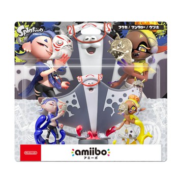 【Nintendo 任天堂】【amiibo】魚漿幫 莎莎/曼曼/鬼福 三入組 (斯普拉遁3系列)