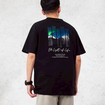 ATstyle台灣製 極光發泡印花短T 棉T 透氣 親膚 印花T 極光 男女可穿 情侶 82303