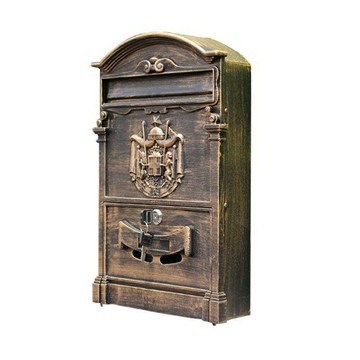 ??哈維五金 鑄鋁 信箱  鍍鋅板金色 歐式 別墅 信報箱 古典 防鏽 復古 郵箱 掛牆 郵筒 建案 附螺絲